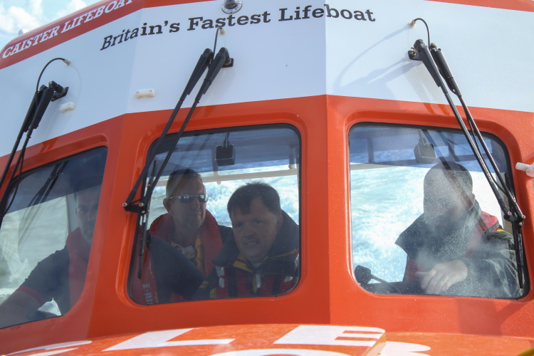 Bishop Graham on lifeboat 750A